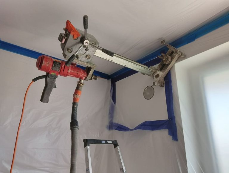 Diamentowe wiercenie otworów pod rekuperację – precyzyjna instalacja wentylacji