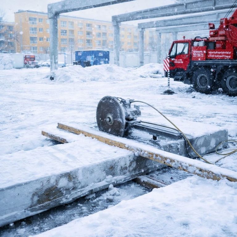 Cięcie i wiercenie betonu zimą – praktyczne porady i bezpieczeństwo prac