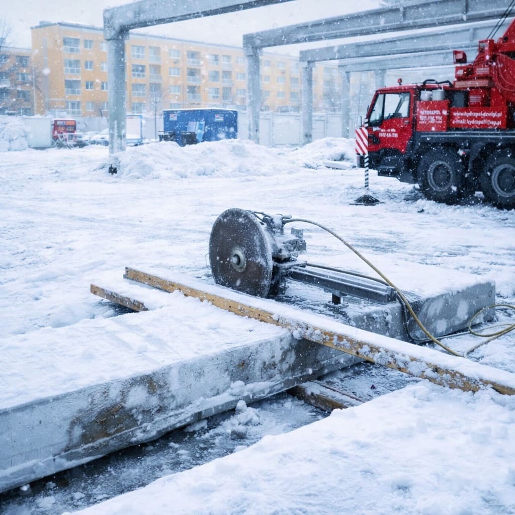 Cięcie i wiercenie betonu zimą –